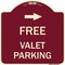 Signmission Free Valet Parking W/ Right Arrow Heavy-Gauge Aluminum Architectural Sign, 18" x 18", BU-1818-23942 A-DES-BU-1818-23942 - alternate 1